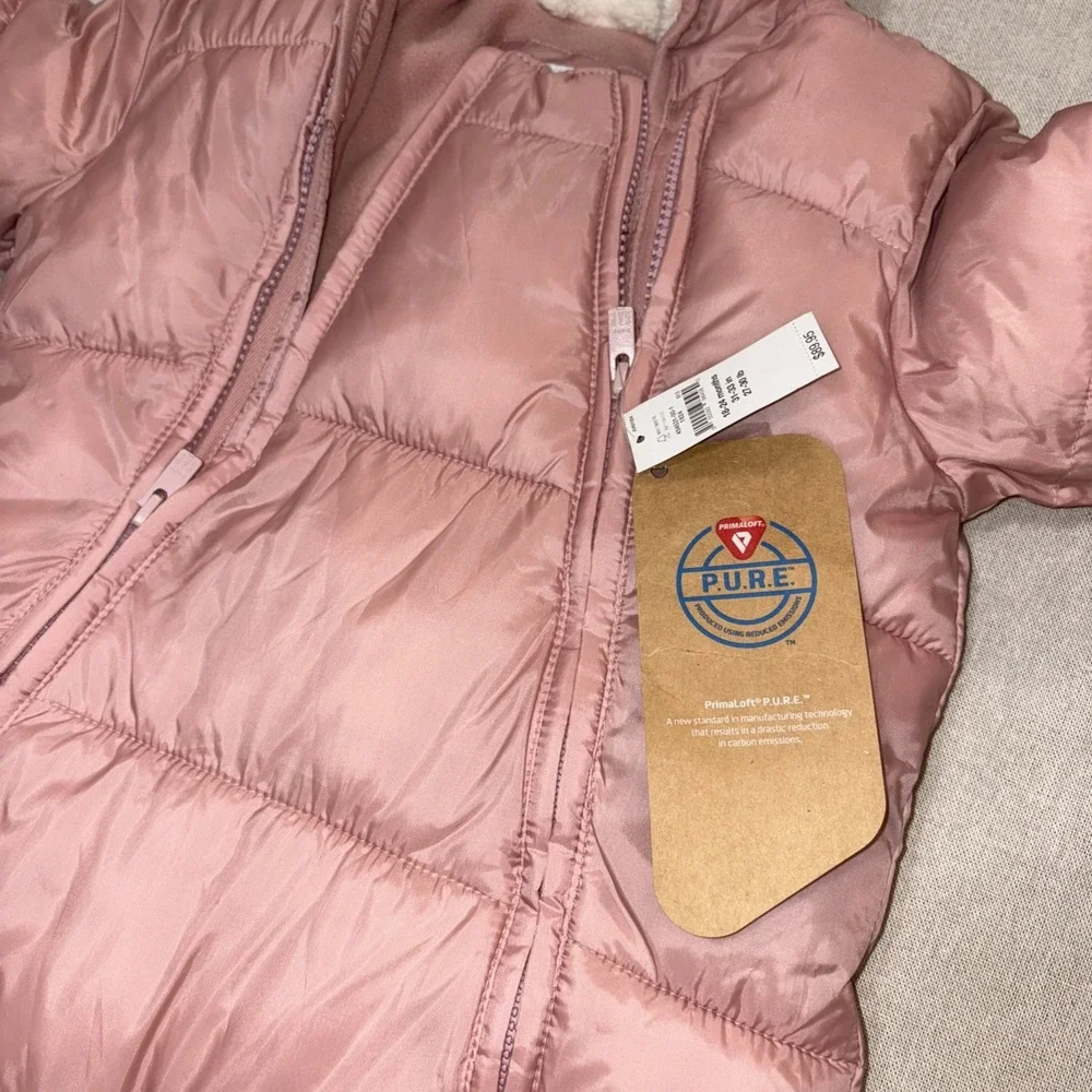 NWT Gap-Baby Recycled Heavy Weight‎ Puffer One-Piece 18-24 Mo Pink Girls Winter